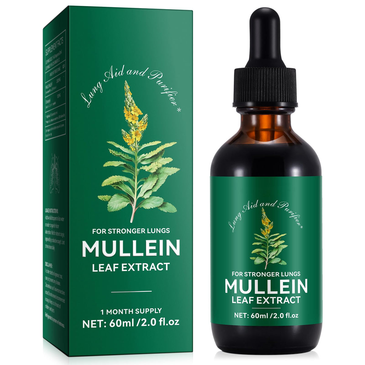 BOIUOITI Mullein Drops bottle focus for lung support and natural wellness