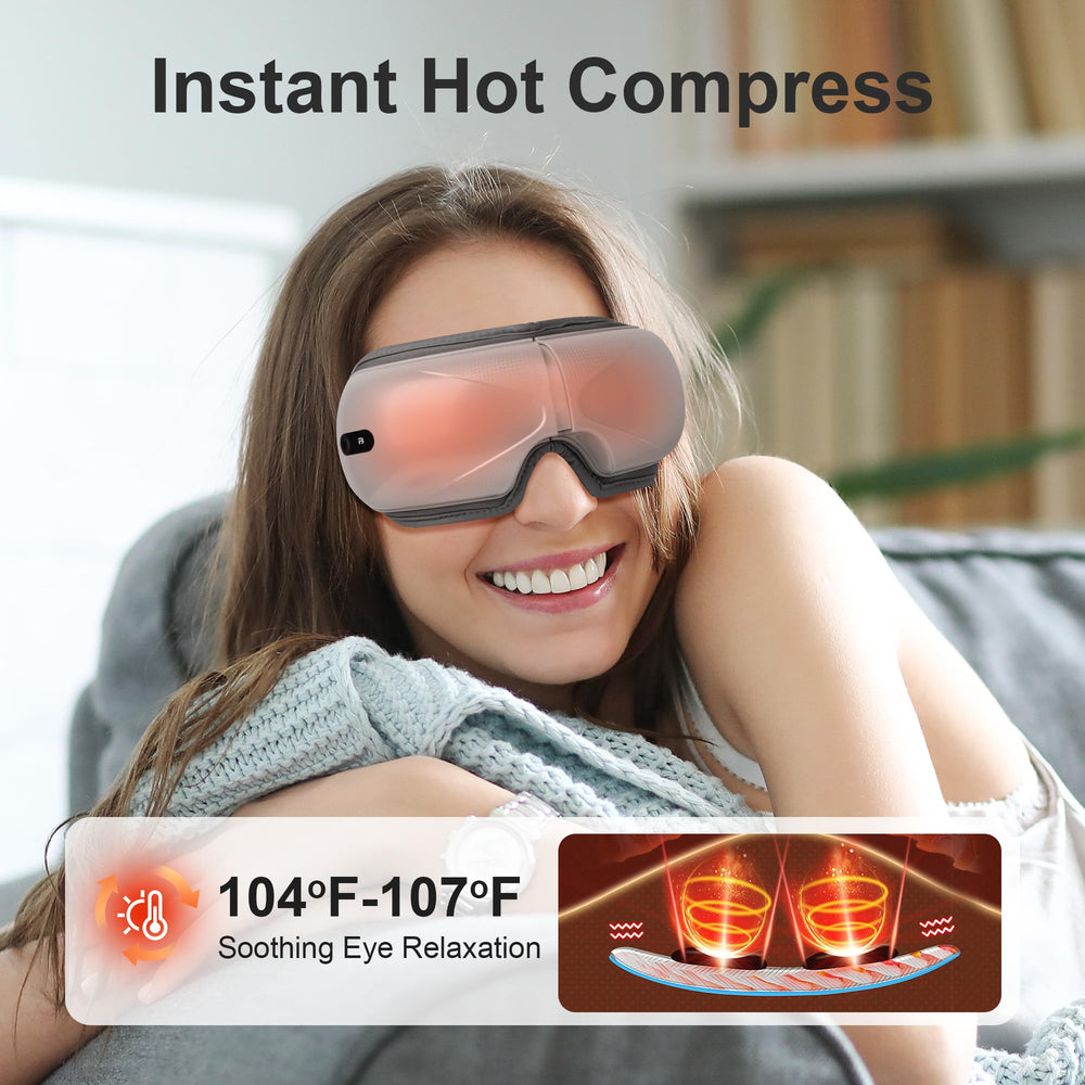 BOKOR eye massager showing four massage modes for customizable relaxation.