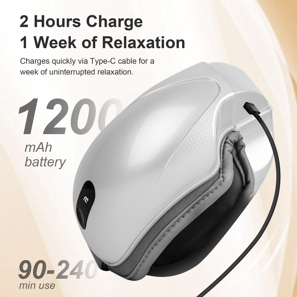 BOKOR eye massager with built-in wireless music for enhanced relaxation.