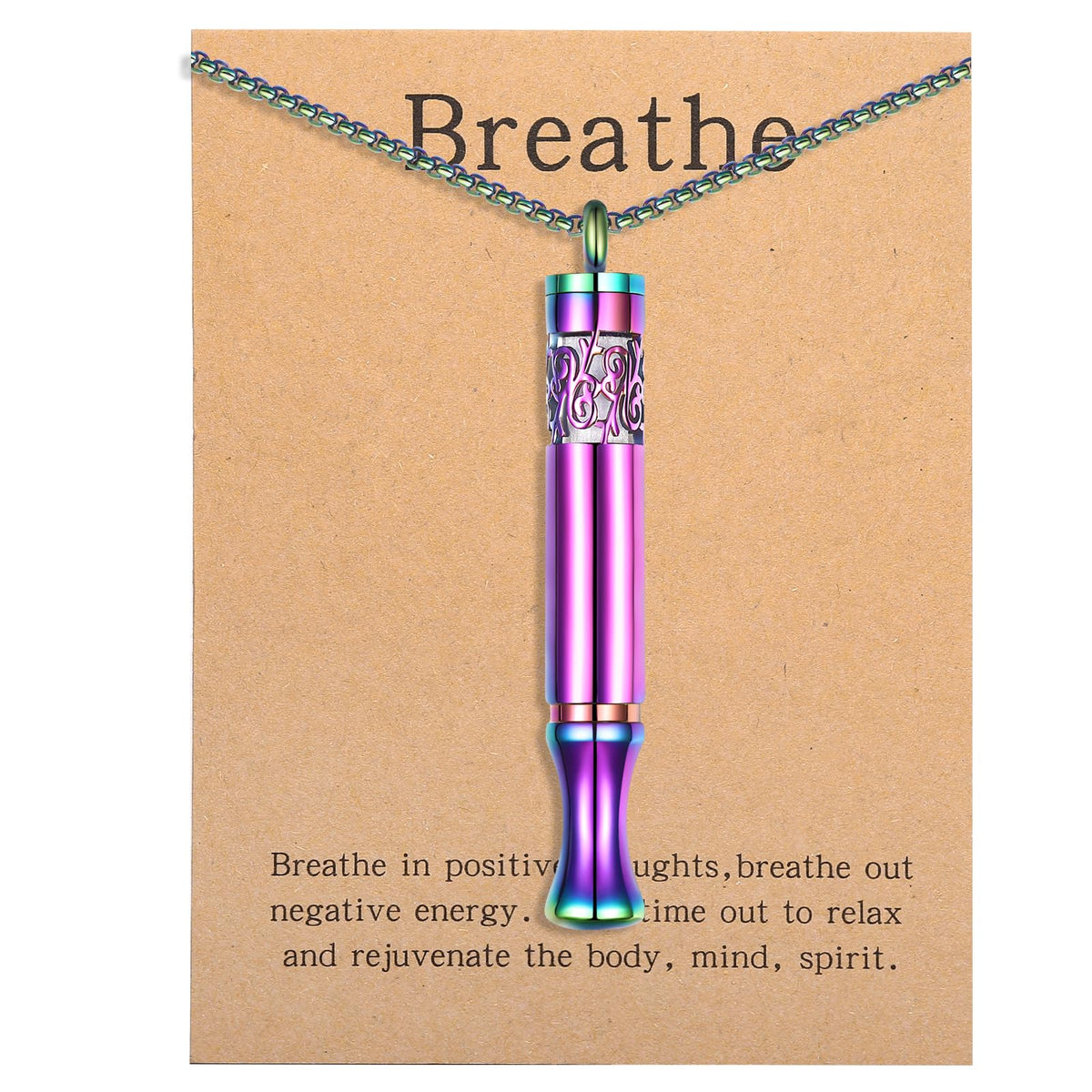 BOLAGTIER anxiety-relief pendant close-up with diffuser pad for aromatherapy