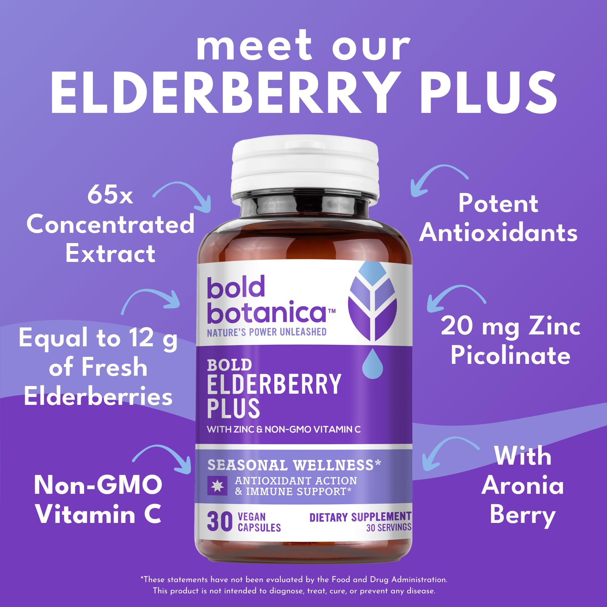 Bold Botanica Elderberry Plus pour shot for easy daily dosage