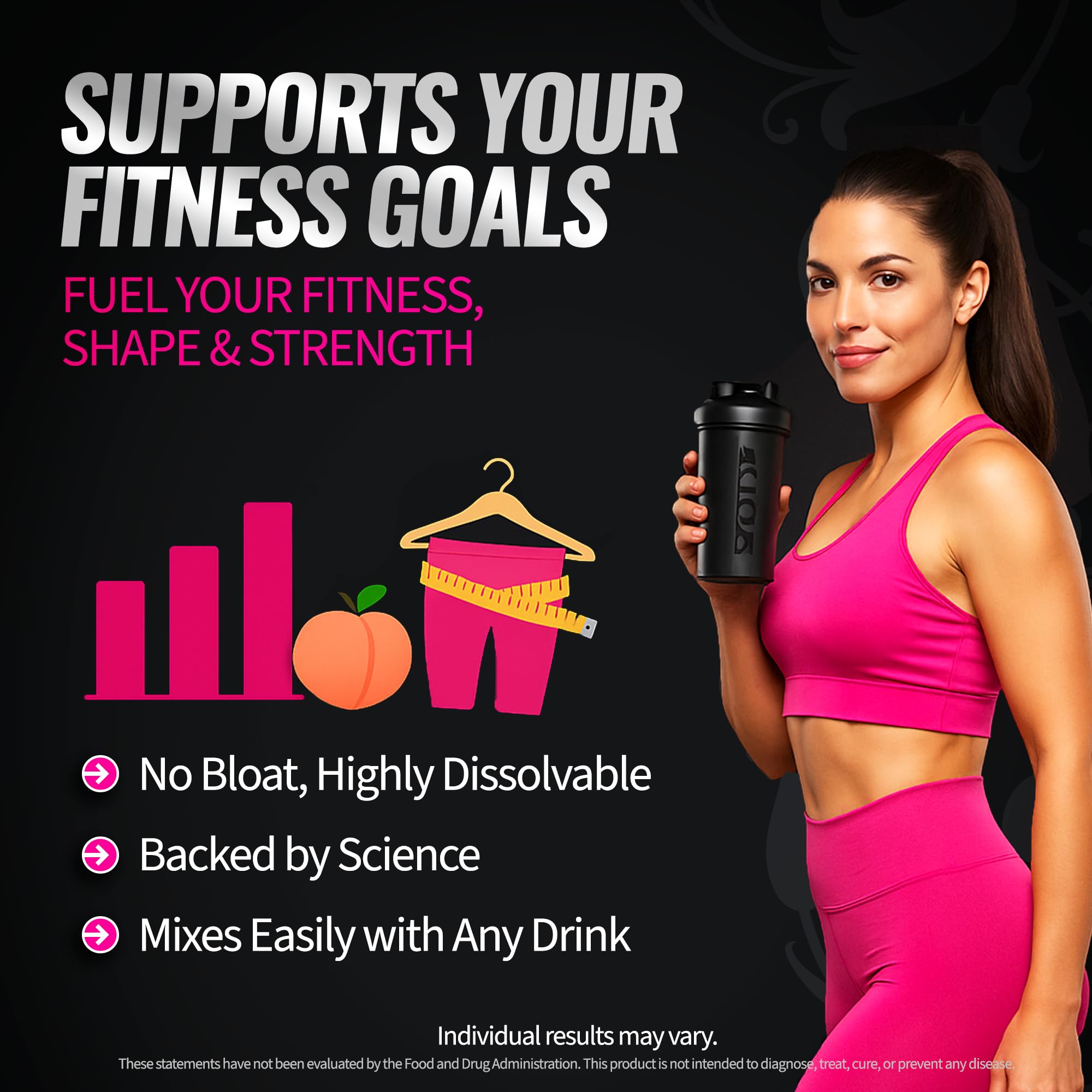 Bold Buns Creatine for Women dissolved in water showing a clear, flavorless mix