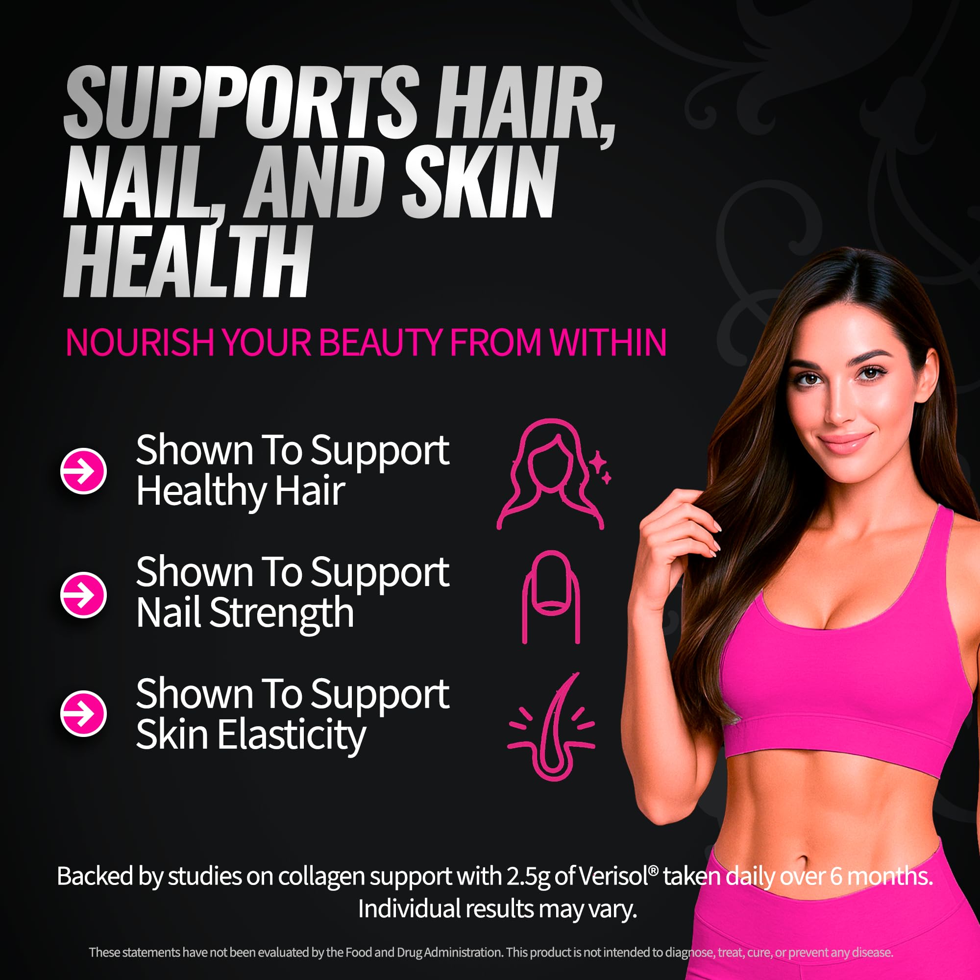 Bold Buns Creatine for Women label back highlighting ingredients and benefits