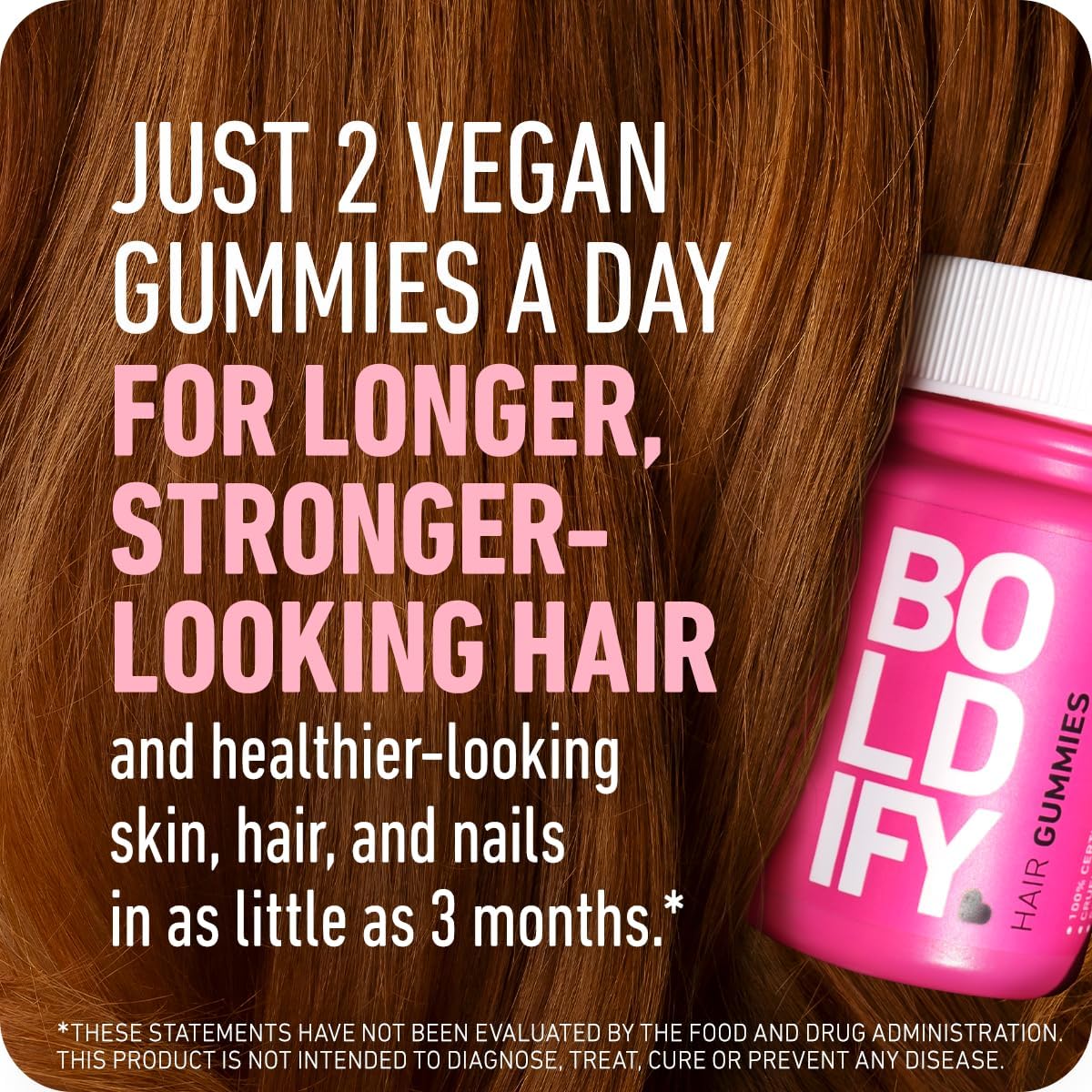 Boldify Hair Growth Gummies serving two gummies with 5000mcg biotin for daily use