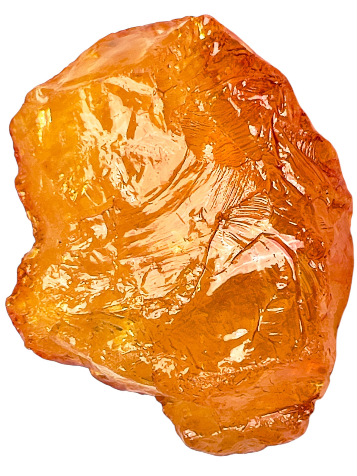 Bombay Crystals Citrine raw front view, radiant golden hue for abundance-inspired decor.