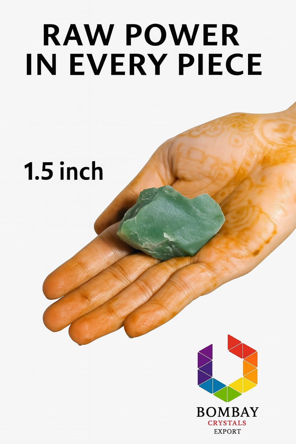 Bombay Crystals Export green jade compact weight 25–35 g for crafts