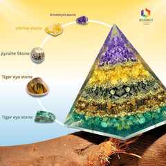 Bombay Crystals Export Money Magnet Pyramid featuring green aventurine for luck.