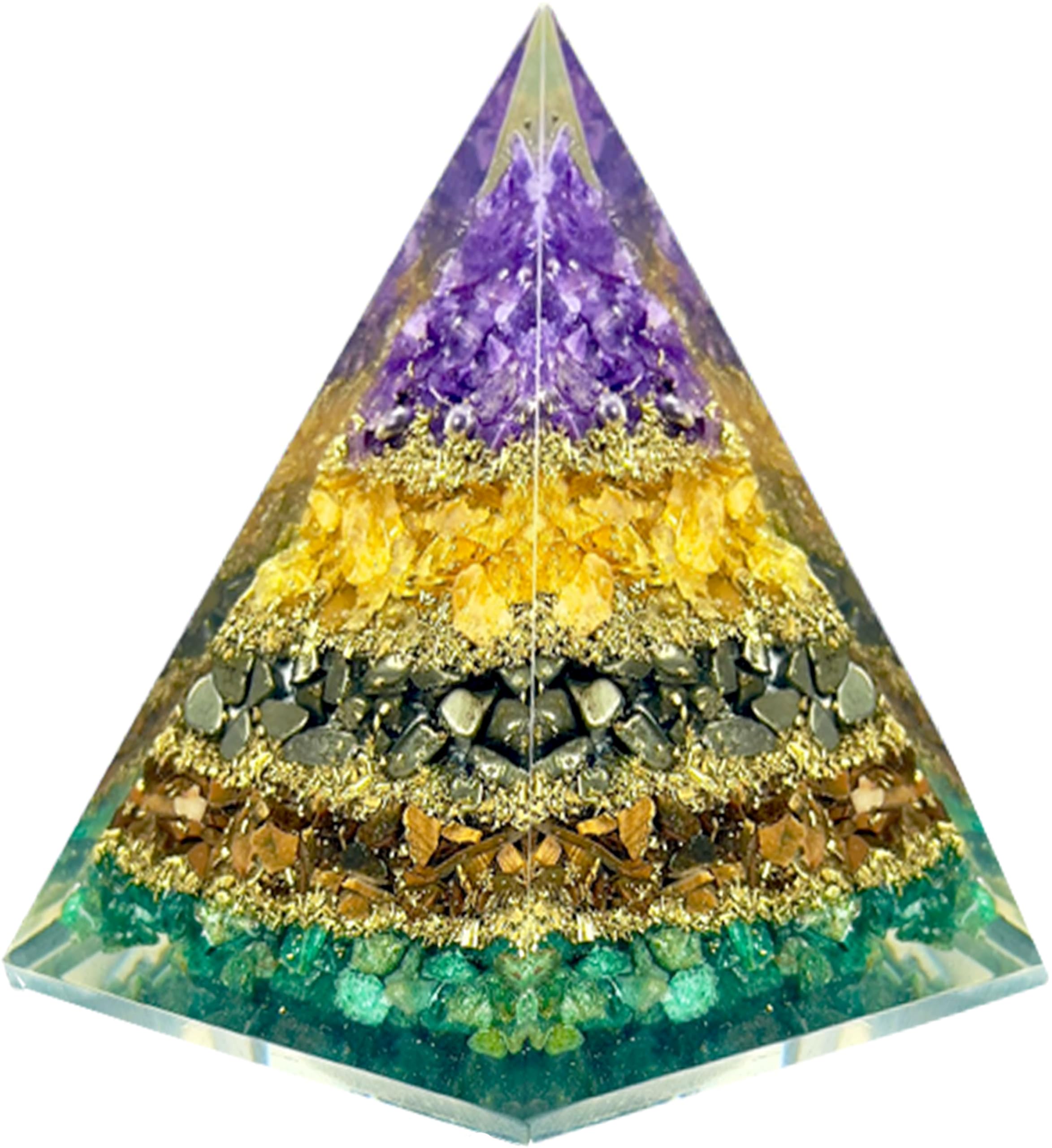Bombay Crystals Export Money Magnet Pyramid displayed as office decor.