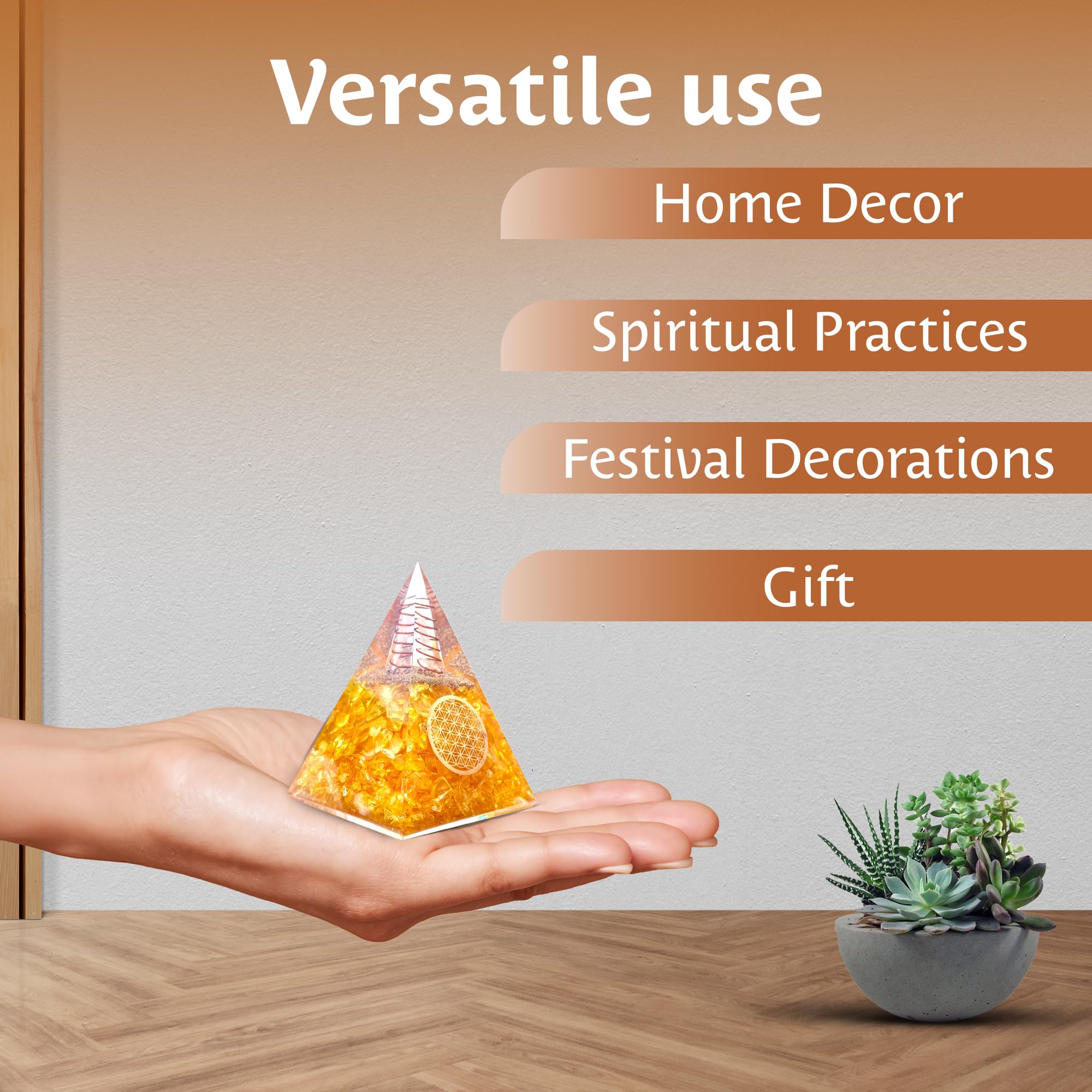 Bombay Crystals Export orgone citrine pyramid gift-ready for mindful gifting
