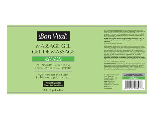 Bon Vital' Naturale back massage scene highlighting lasting glide and hydration.
