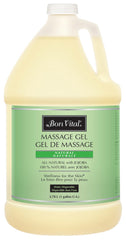 Bon Vital' Naturale massage gel bottle showing water-dispersible formula for easy cleanup.