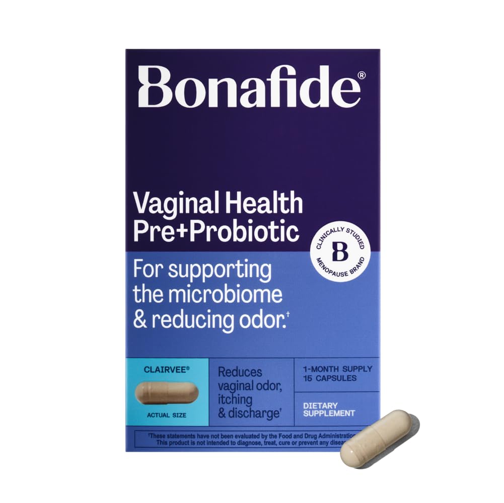 Bonafide Clairvee bottle front with capsules for daily probiotic support