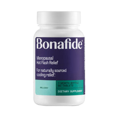 Bonafide Relizen bottle with 60 tablets showing hormone-free menopause relief