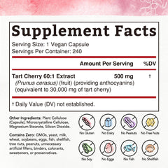 Bonawell Tart Cherry 60:1 capsules close-up, easy daily use