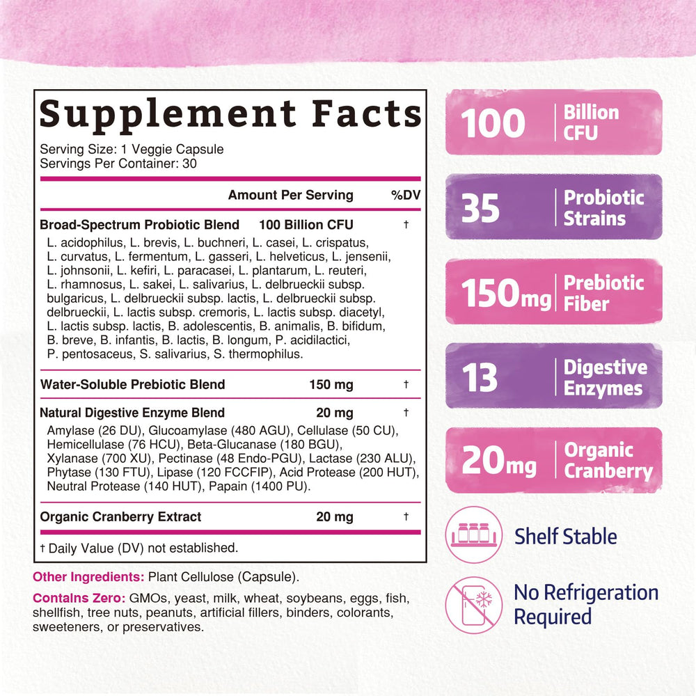 Bonawell Probiotics capsules, delayed-release design for gut support.