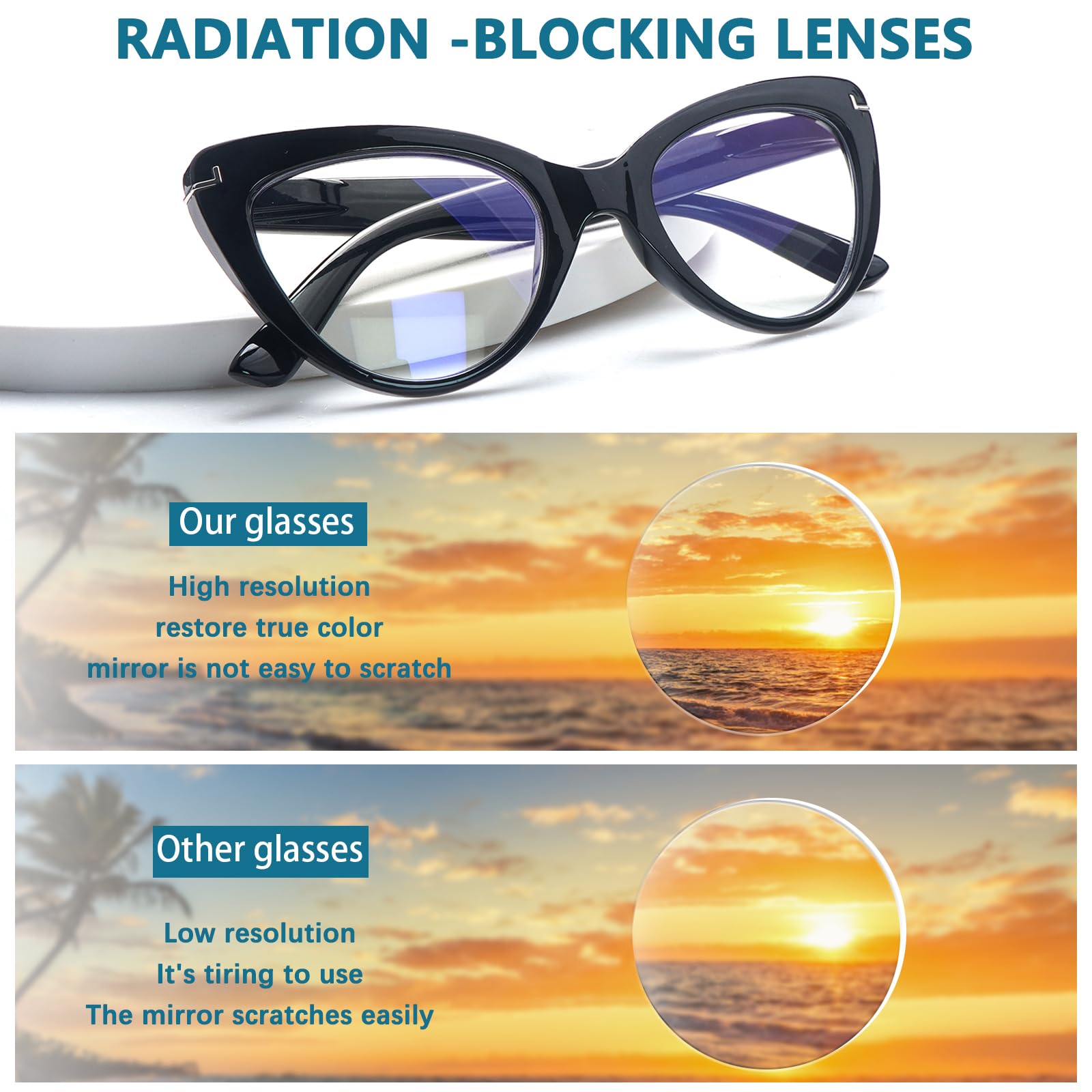 BONCAMOR glasses include cleaning cloth for clear lenses