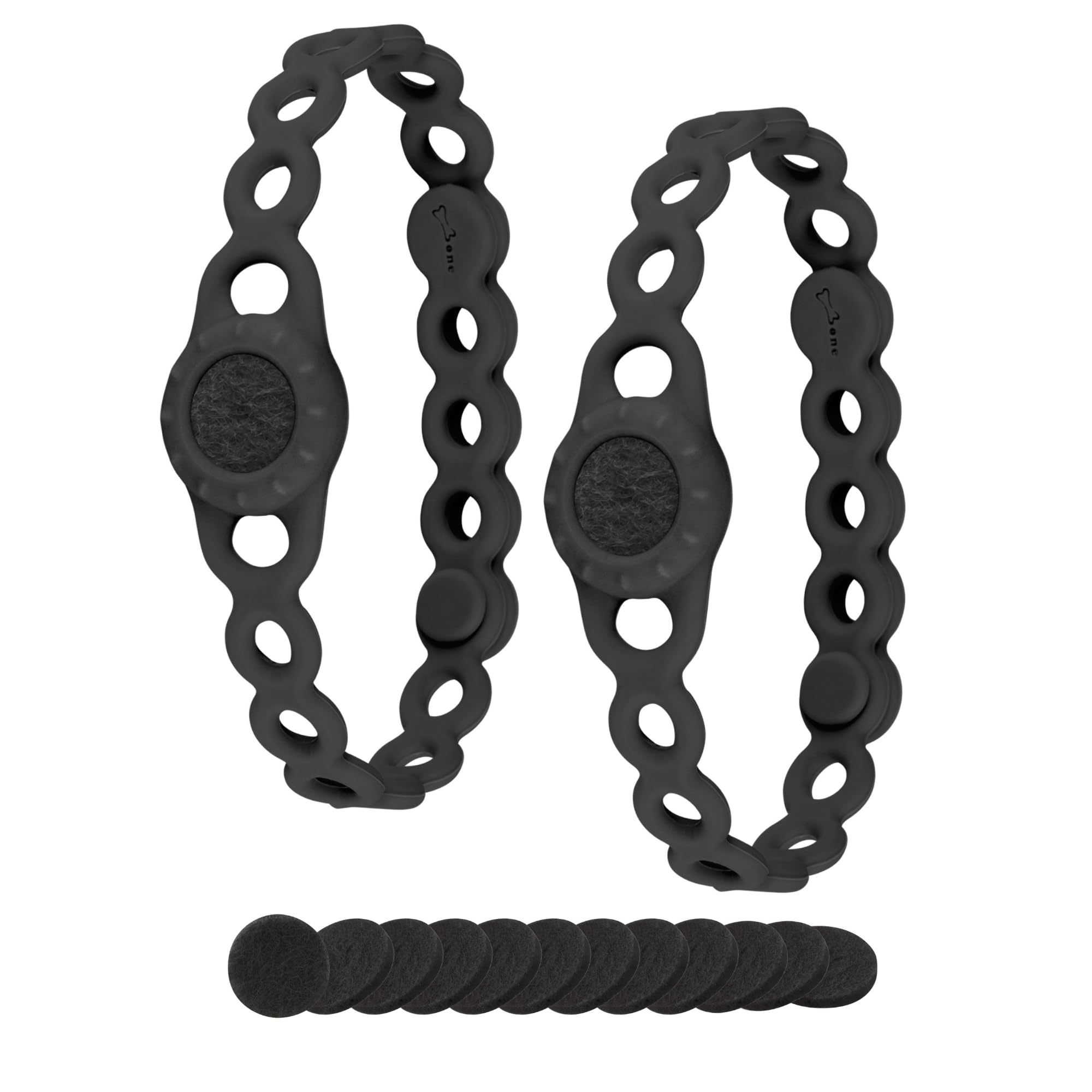 Bone Collection fragrance diffuser bracelet in black, ideal for portable scent