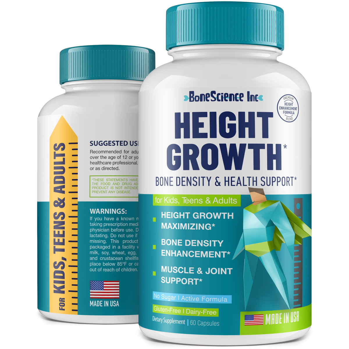 BoneScience Inc Height Growth Maximizer bottle on shelf promoting bone density