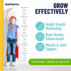 BoneScience Inc Height Growth Maximizer ingredients list highlights calcium and vitamin D3