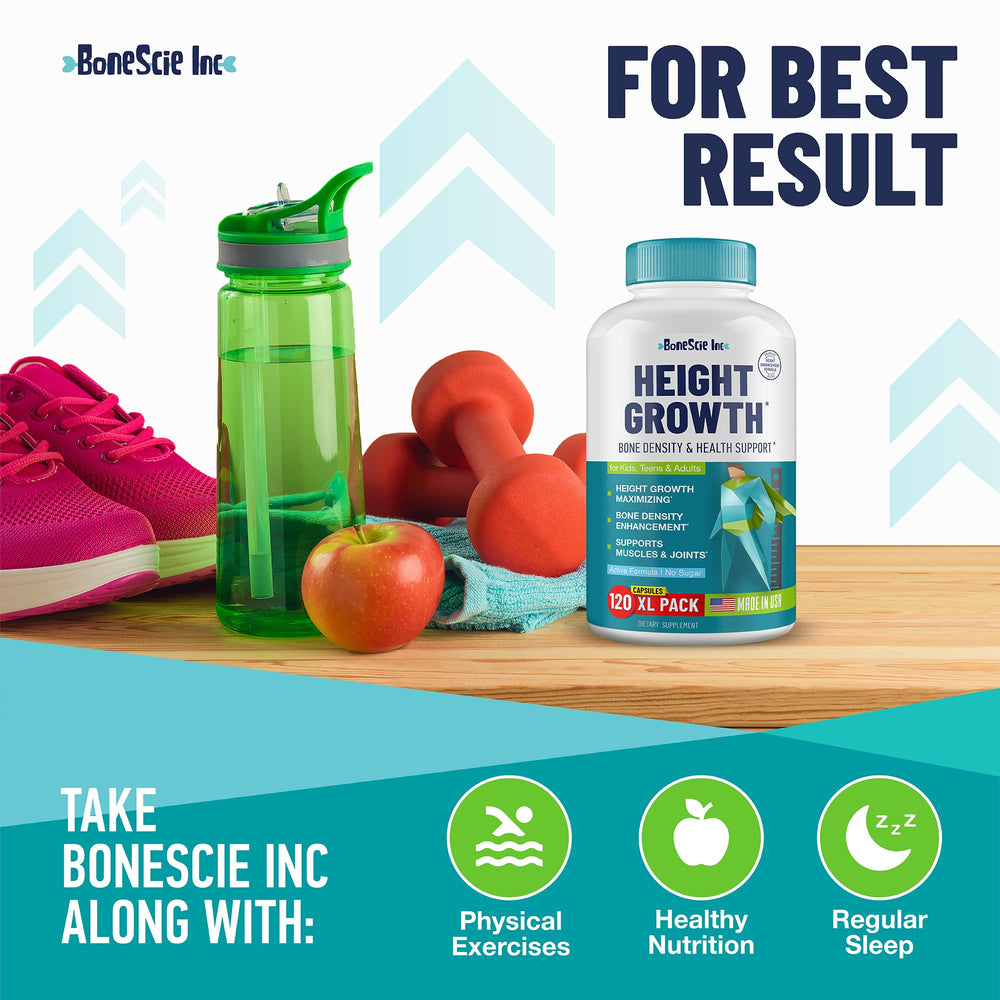 BONESCIE INC bottle with glass of water suggesting easy daily routine.