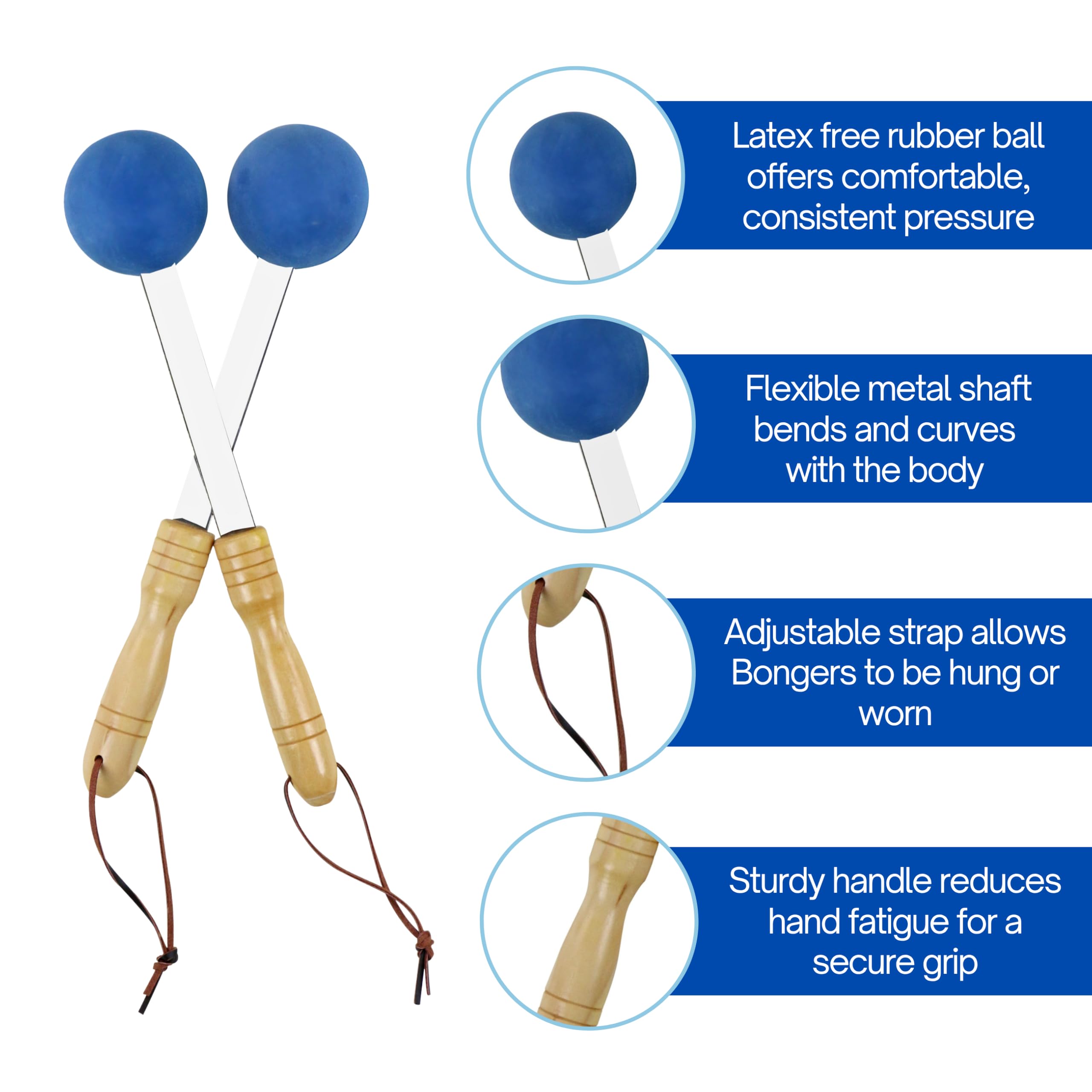 Two Bongers sticks set for balanced full-body massage use.