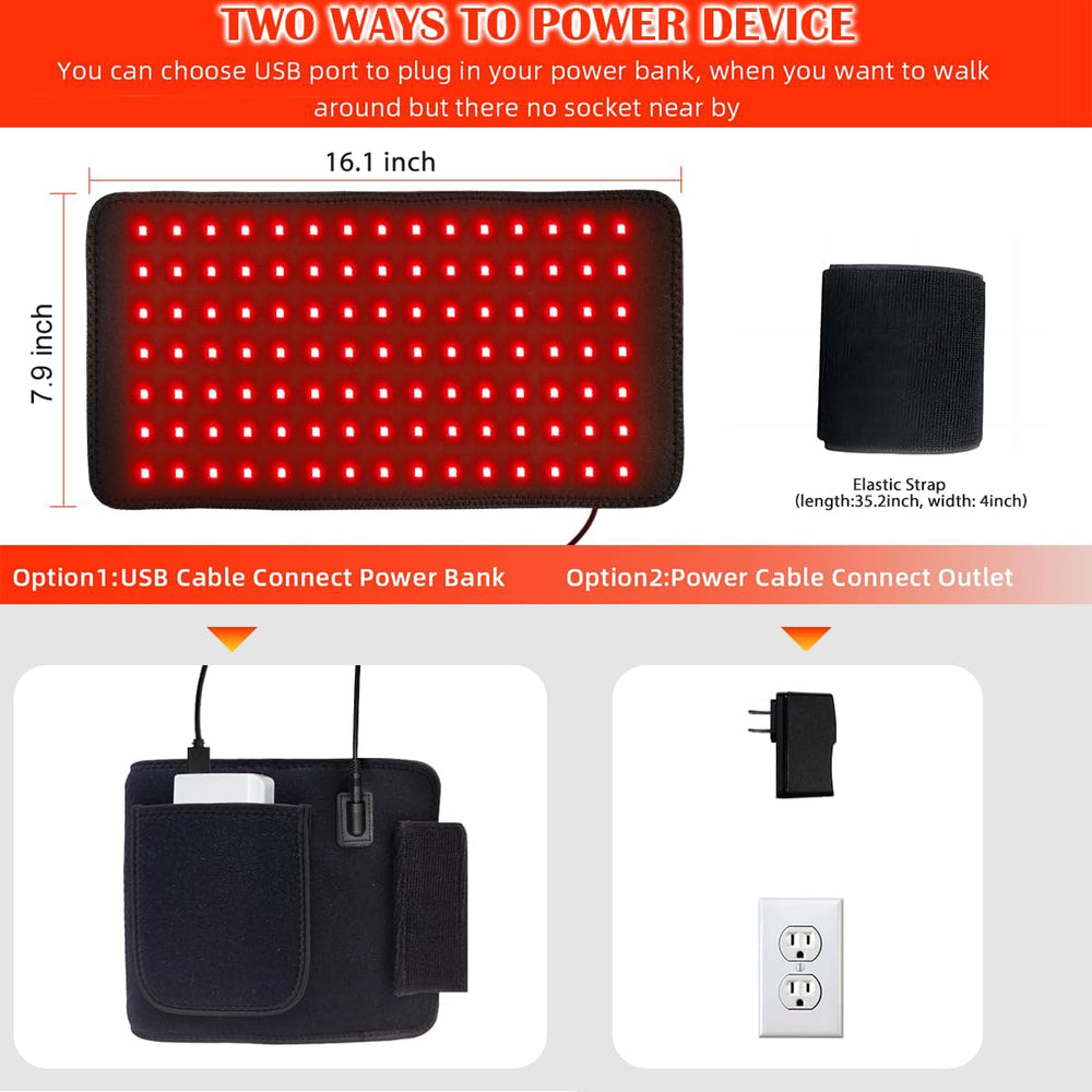 bonodave red light heating pad at waist for gentle heat therapy at home