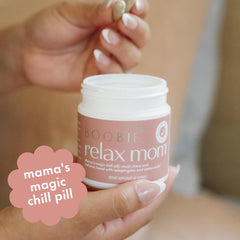 Ingredient overview: Ashwagandha, Gotu Kola, and L-Theanine in Boobie Relax Mom.