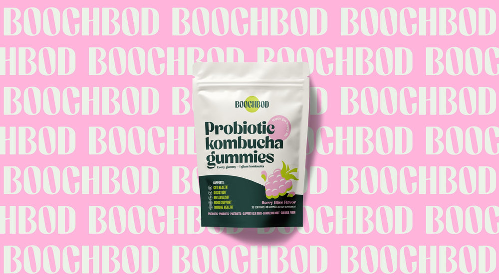 BoochBod gummies travel pouch demonstrates on-the-go consumption.