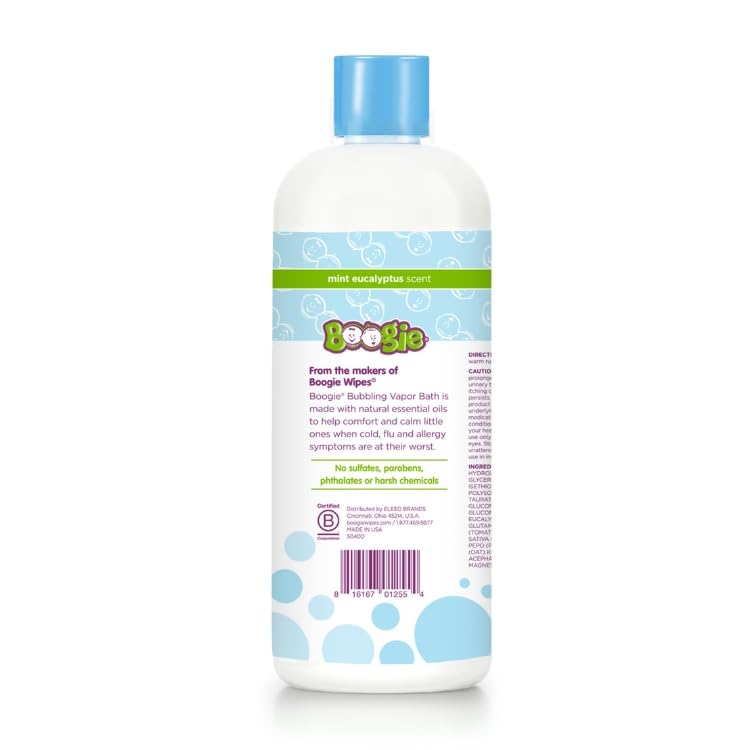 Boogie Kids Botanical Bubble Bath scene with a child enjoying bath time and a calming scent