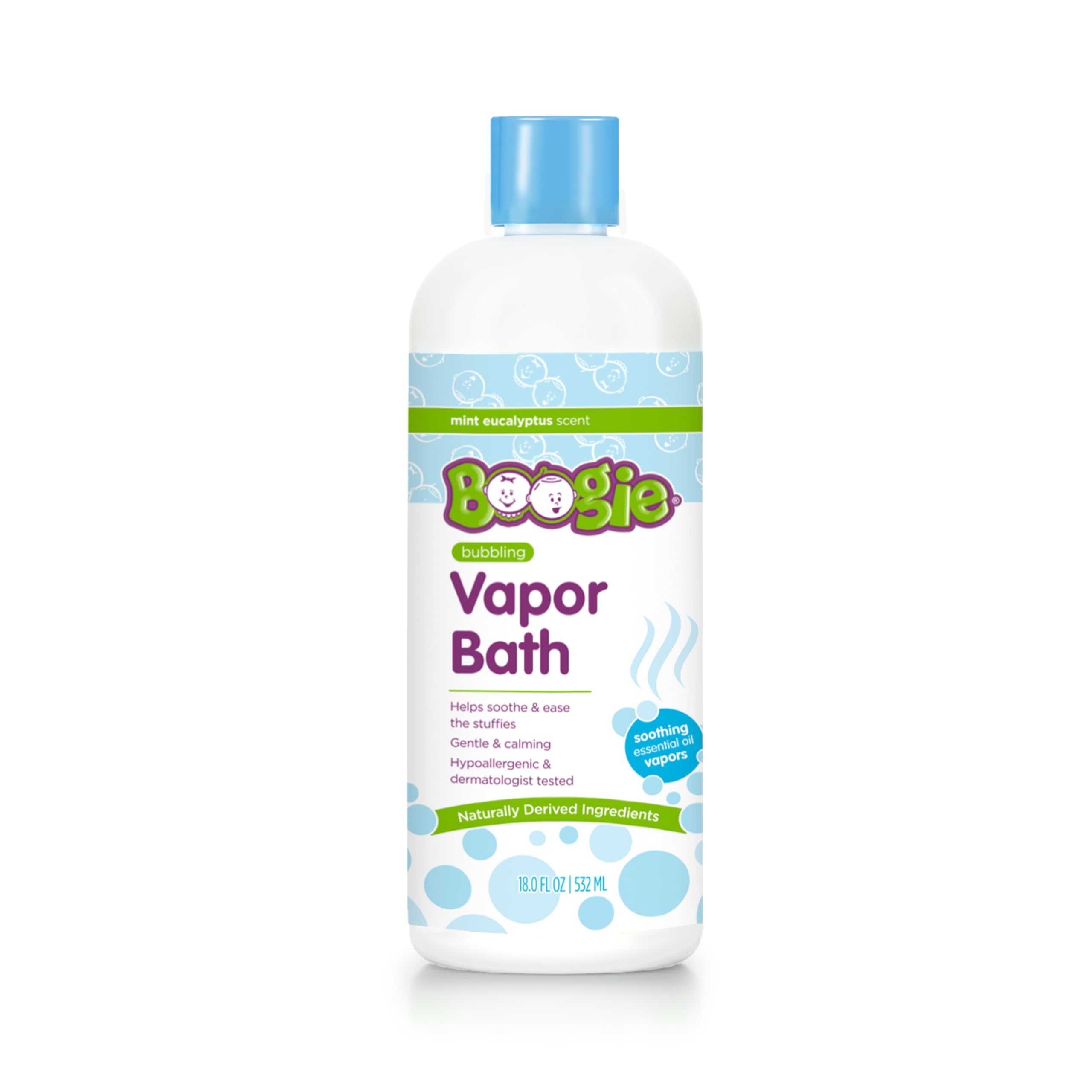 Boogie Kids Botanical Bubble Bath pour scene with soothing bubbles