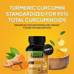 Bools Ginger and Turmeric harmony shown in supplement image.