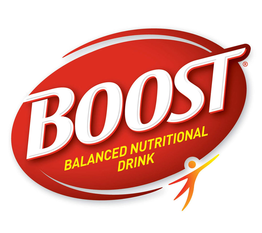 Boost High Protein bottle in packaging communicates gluten-free and protein rich.
