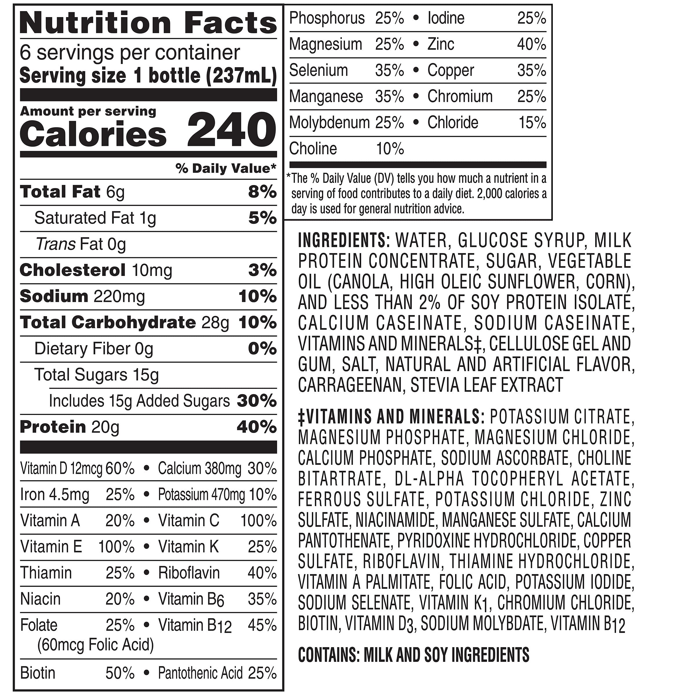 Boost High Protein vanilla flavor label communicates no artificial flavors or colors.
