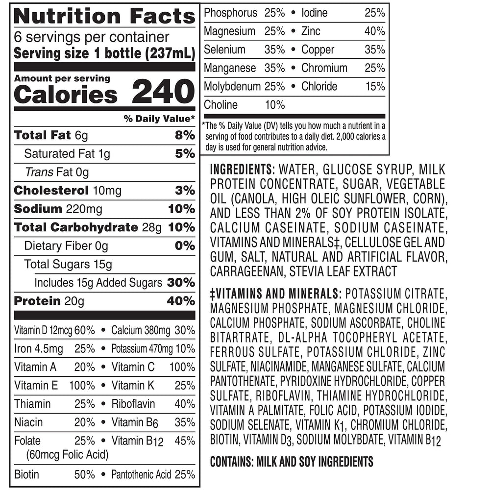 Boost High Protein vanilla flavor label communicates no artificial flavors or colors.