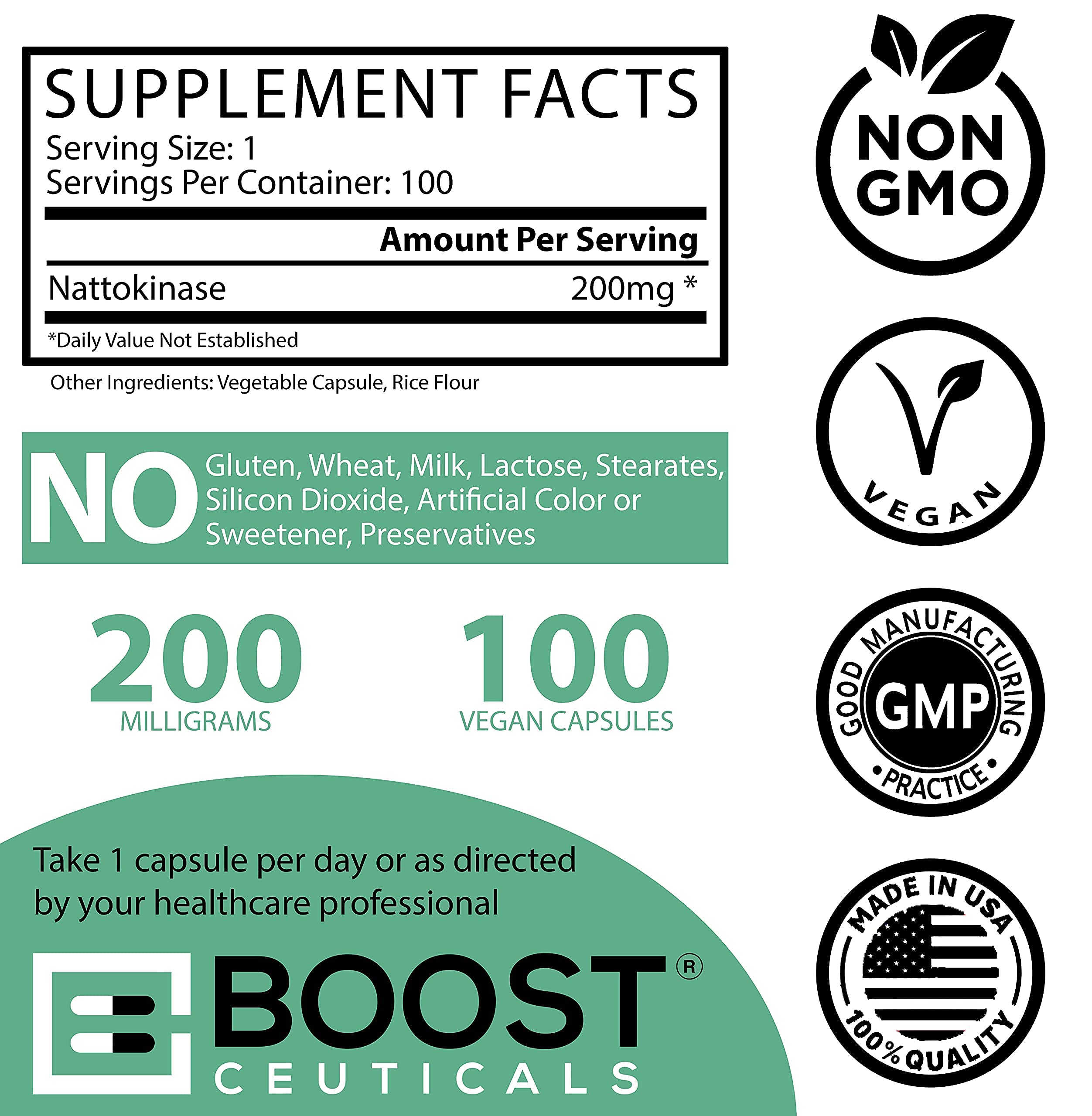 Gluten free icon on BoostCeuticals nattokinase packaging