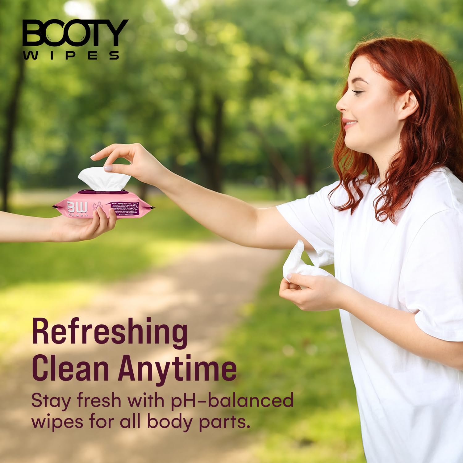 Booty Wipes Aloe and Vitamin E infusion detail for skin comfort.