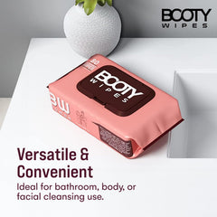 Booty Wipes flushable design showing sewer-safe breakdown.