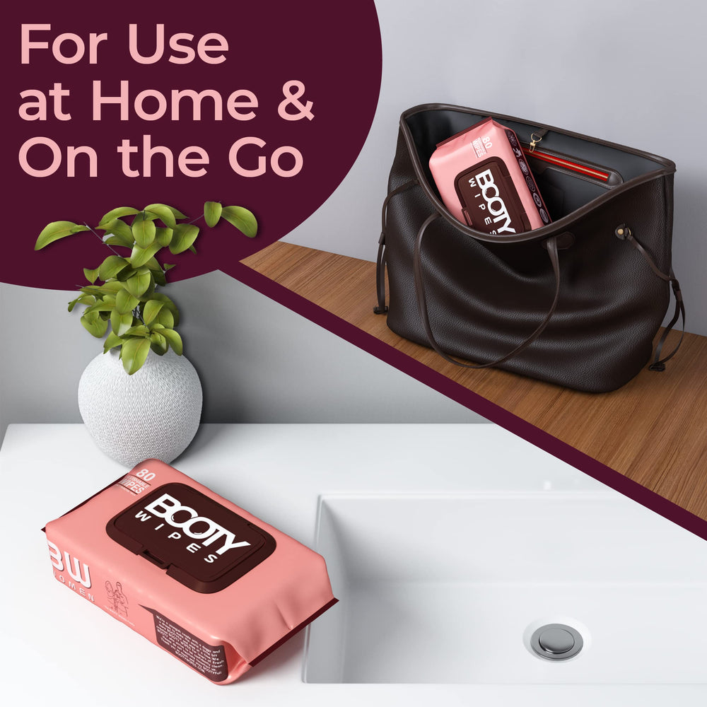 BOOTY WIPES on-the-go option ideal for quick cleanups after workouts.
