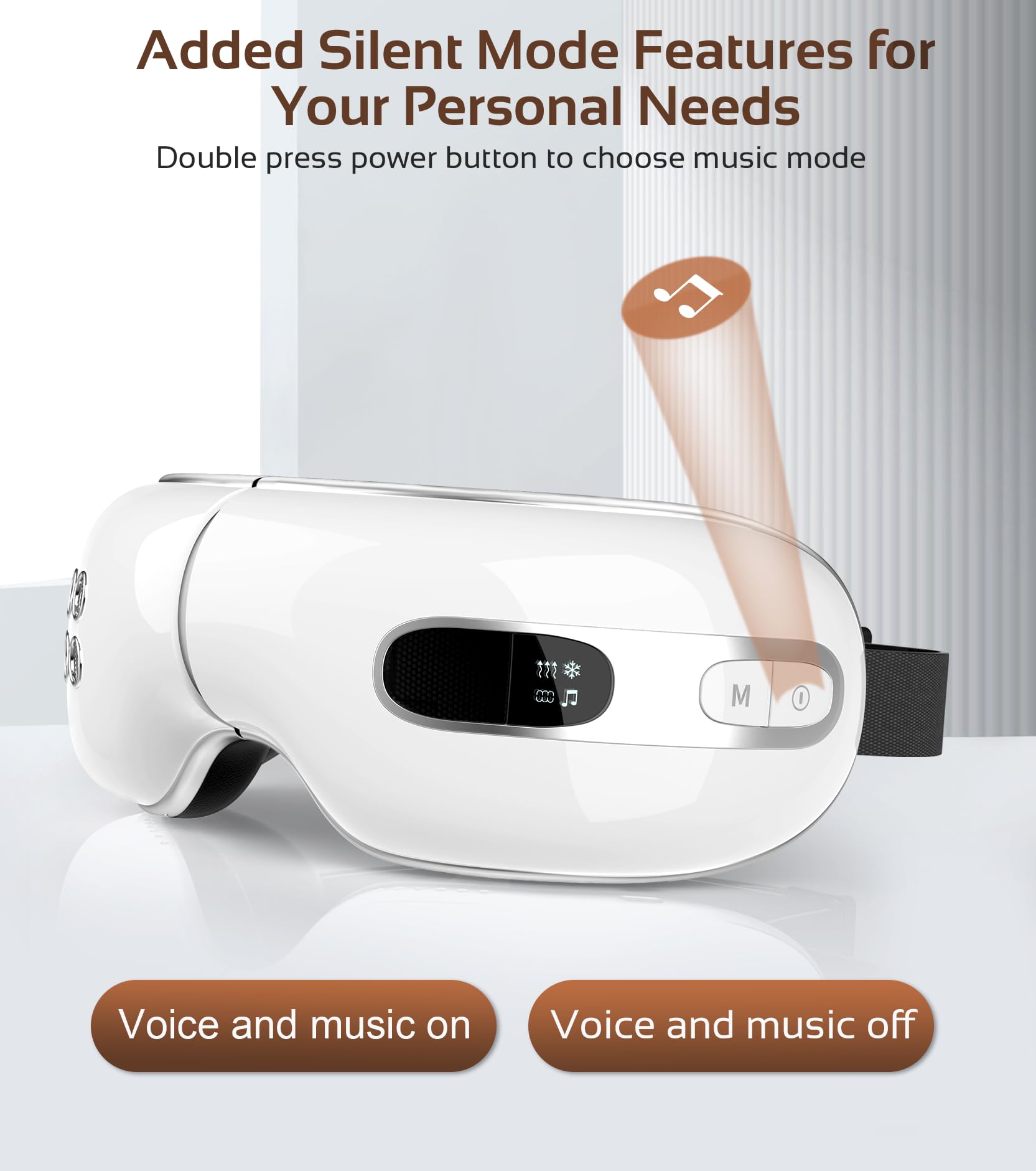 BOQUBOO Eye Massager offers three intensity levels for customizable comfort.
