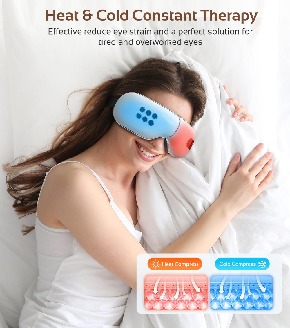 BOQUBOO Eye Massager cooling therapy helps reduce puffiness around the eyes.