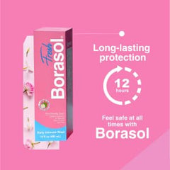 BORASOL Fresh application on skin for refreshed, clean feeling.