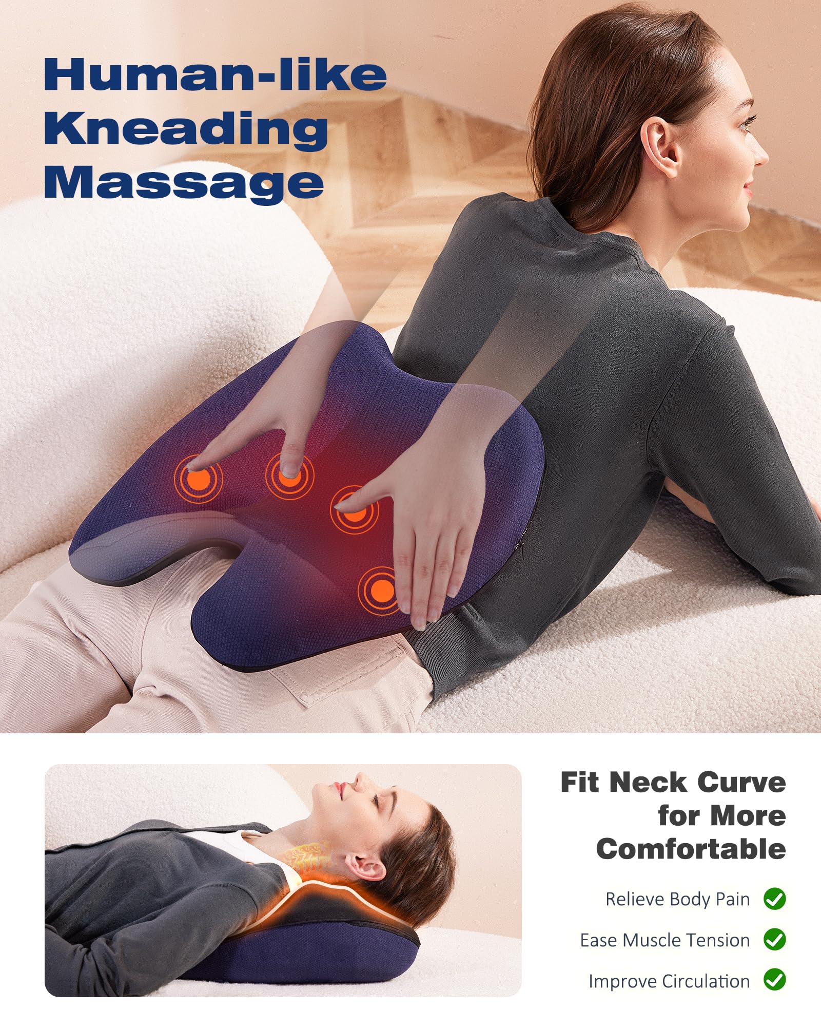 Boriwat adjustable intensity lets you customize massage strength to preference.