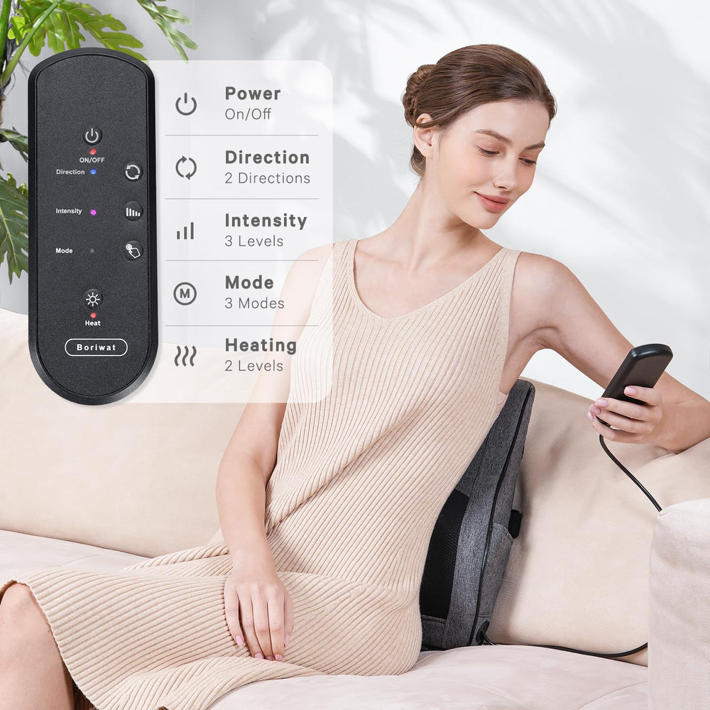 Boriwat back massager fits body contours for comfort
