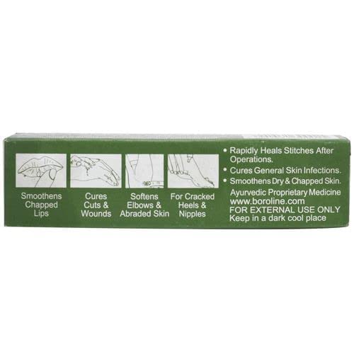 Boroline being applied on dry skin for soothing minor irritations.