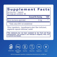 Close-up of boron glycinate capsules highlighting purity and quality.