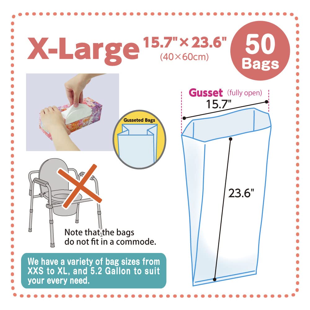 BOS bags used for diaper disposal with secure knot to trap odors