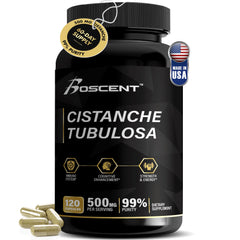 BOSCENT Premium Cistanche Tubulosa bottle with 120 capsules for daily vitality