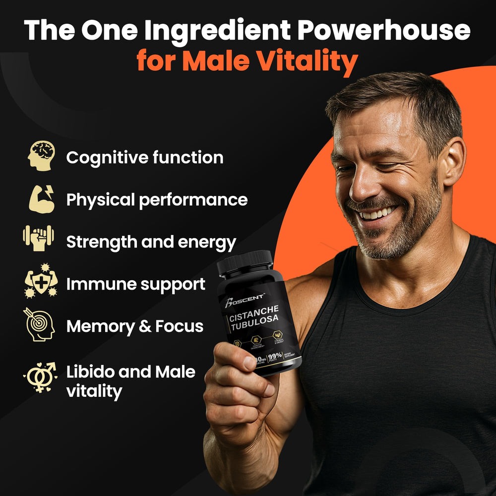 BOSCENT capsules closeup highlights 500 mg dose for stamina
