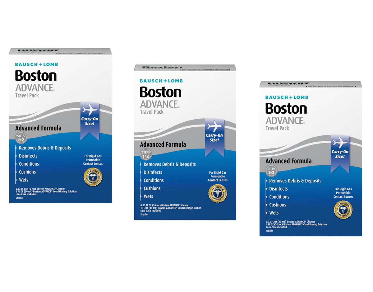 Boston Advance Travel Pack Trio for on-the-go lens care.