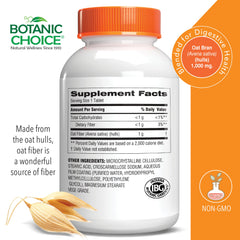 Botanic Choice Oat Fiber bottle label with plant-based nutrients details